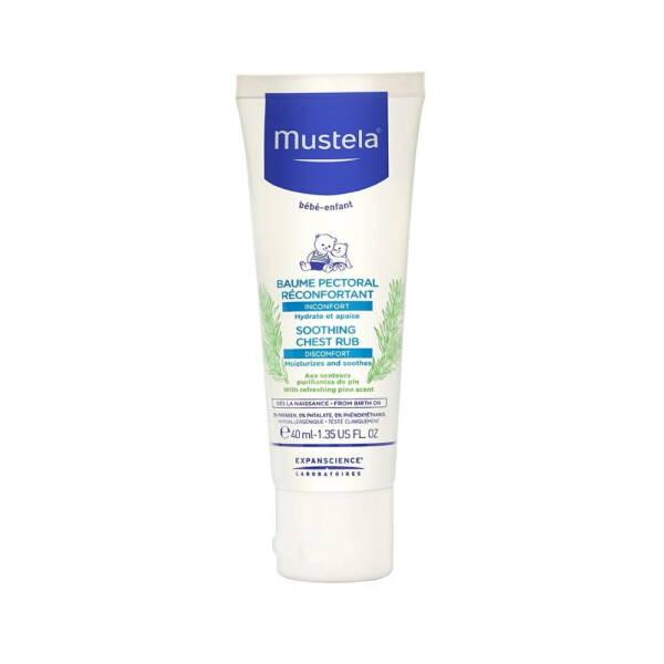 Mustela Soothing Chest Rub: Natural Baby Sleep Aid & Congestion Relief with Essential Oils, Hypoallergenic Baby Balm - 40ml