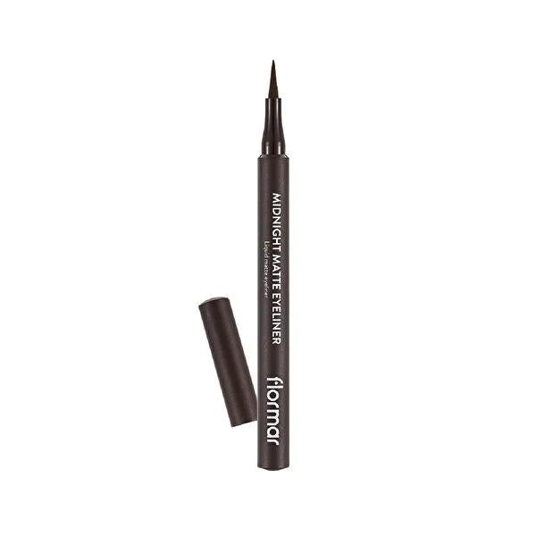 Flormar Midnight Matte Liquid Eyeliner - Highly Pigmented, Matte Finish, Waterproof & Smudge-Resistant