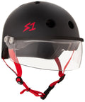 S1 Lifer Visor Gen 2 Helmet - Black Matte/Red Straps by Skates USA
