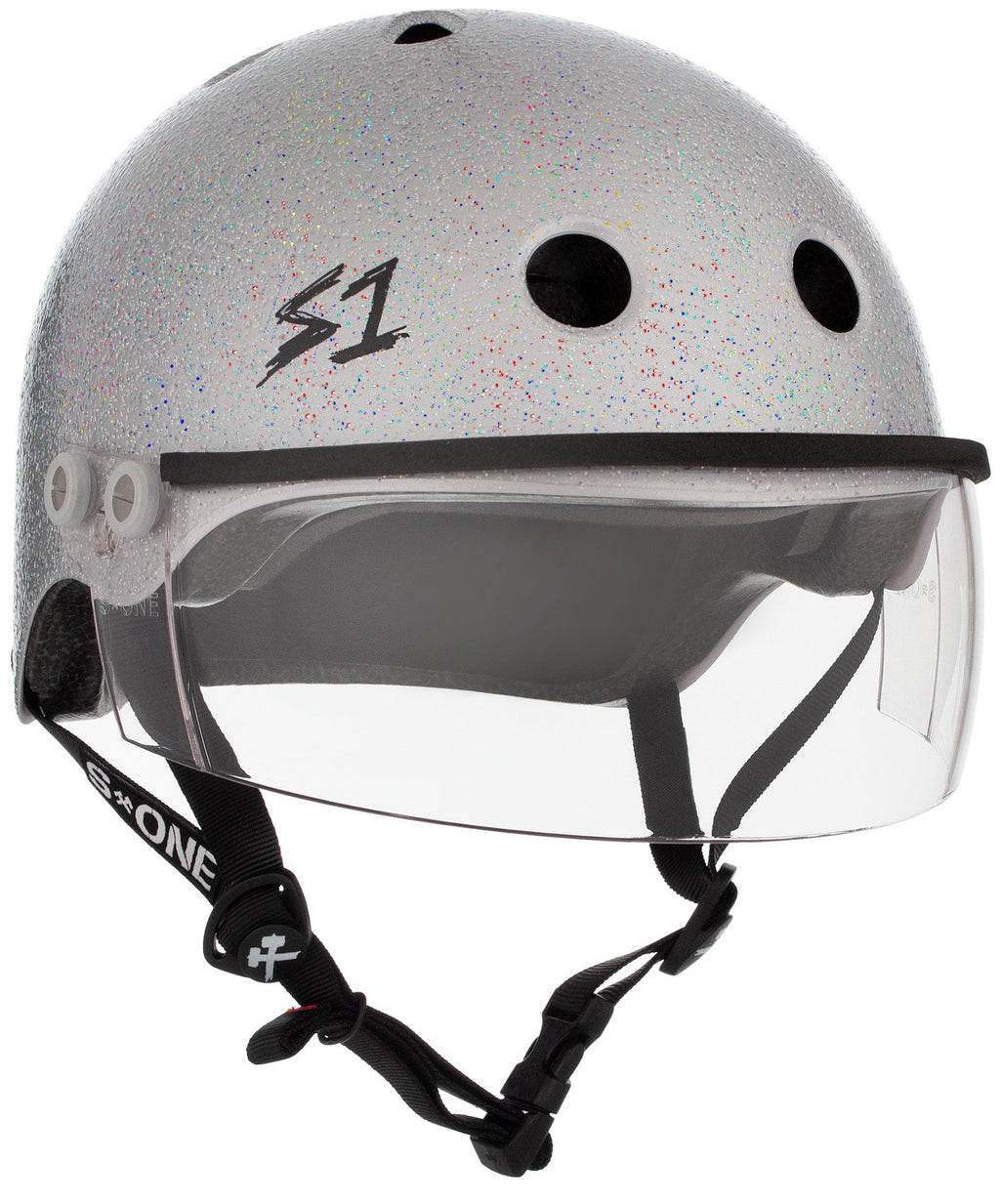 S1 Lifer Visor Gen 2 Helmet - Silver Gloss Glitter by Skates USA