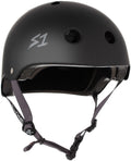 S1 Lifer Helmet - Black Matte/Grey Straps by Skates USA