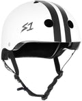 S1 Lifer Helmet - White Gloss/Black Stripes by Skates USA