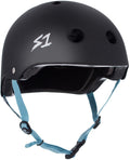 S1 Lifer Helmet - Black Matte/Light Blue Straps - Undialed LIT Collab by Skates USA