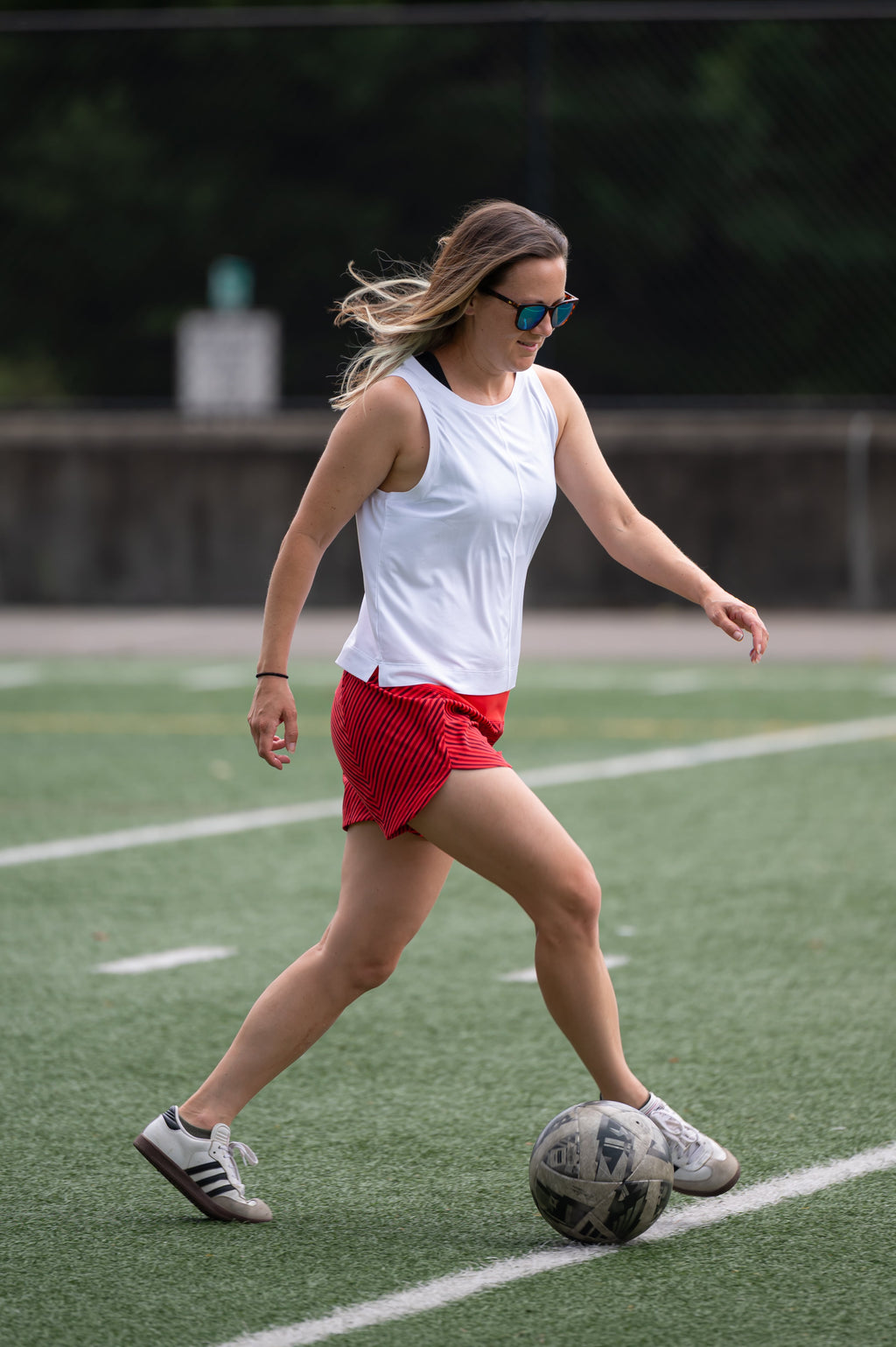 Goal Five Boxy Crop Tank — comparison shot