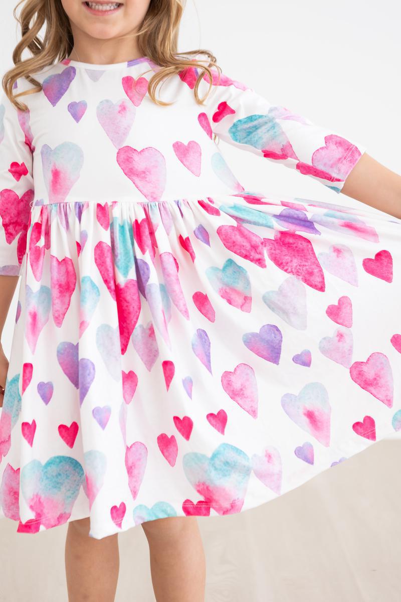 Mila & Rose ® Light Hearted 3/4 Sleeve Pocket Twirl Dress — alternative angle