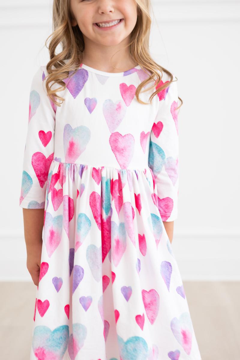 Mila & Rose ® Light Hearted 3/4 Sleeve Pocket Twirl Dress — in-use photo