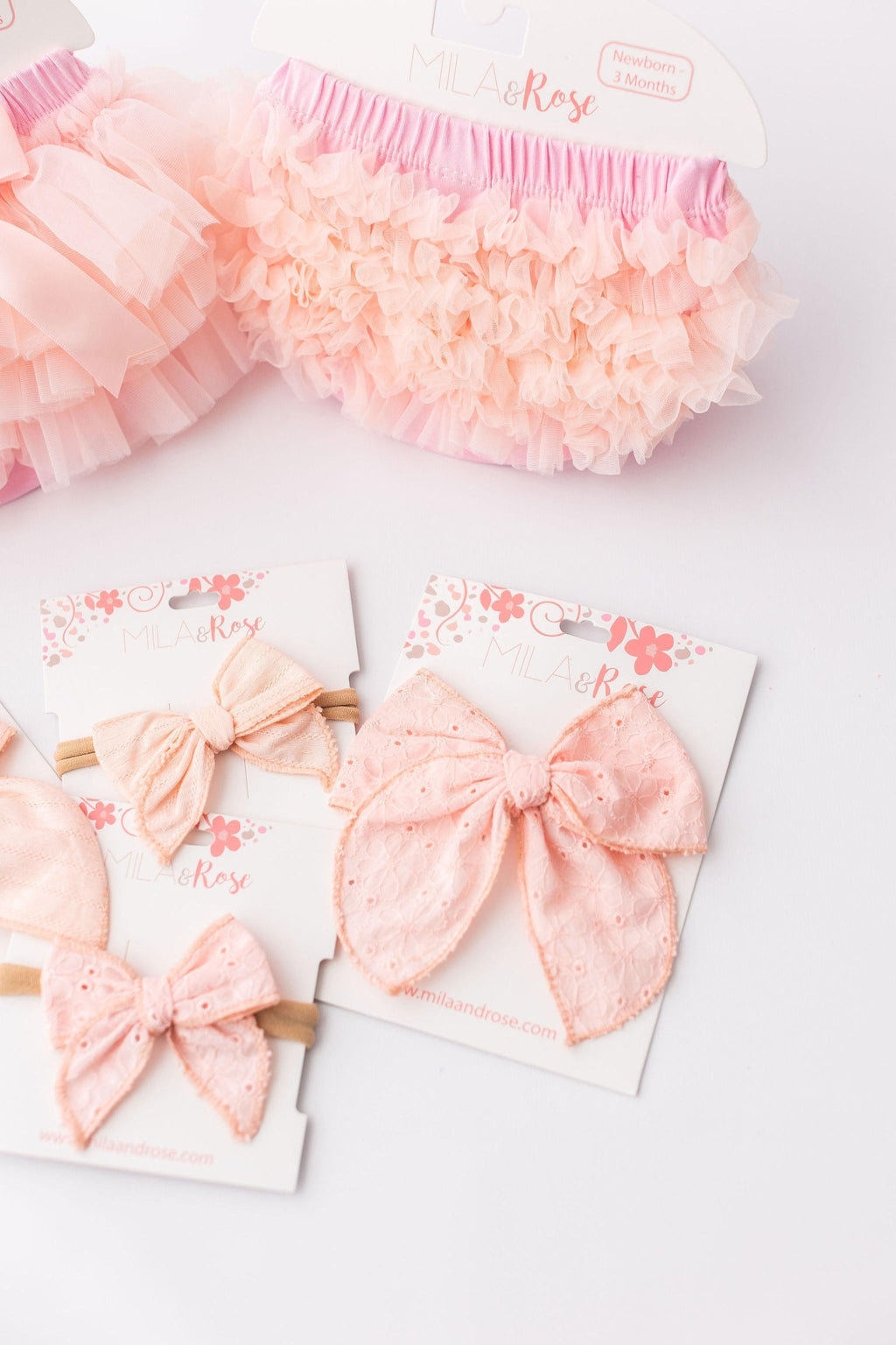Mila & Rose ® Light Pink Ruffle Bum Bloomer — detail close-up