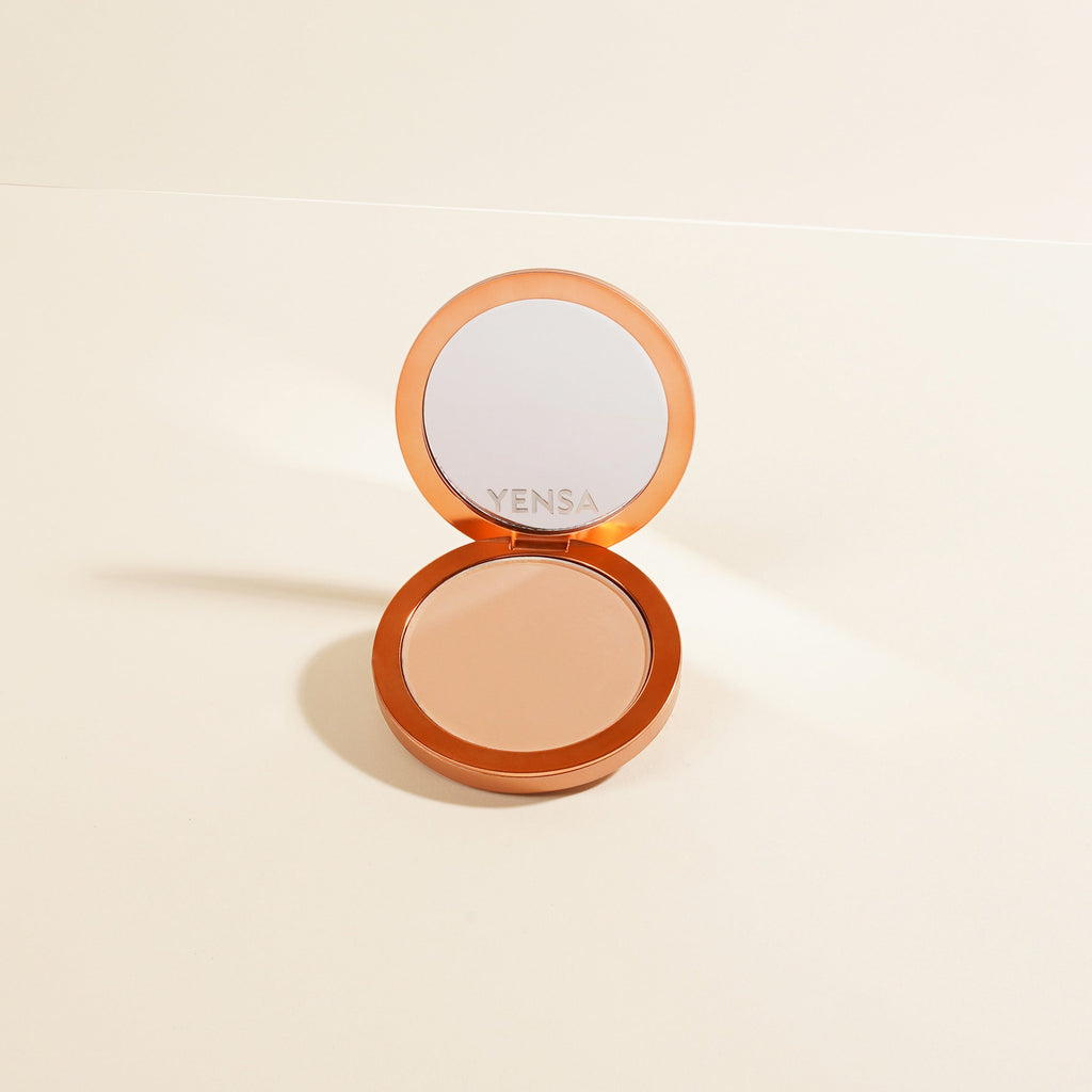 YENSA Super Serum Silk Matte Powder Peptide Foundation — comparison shot