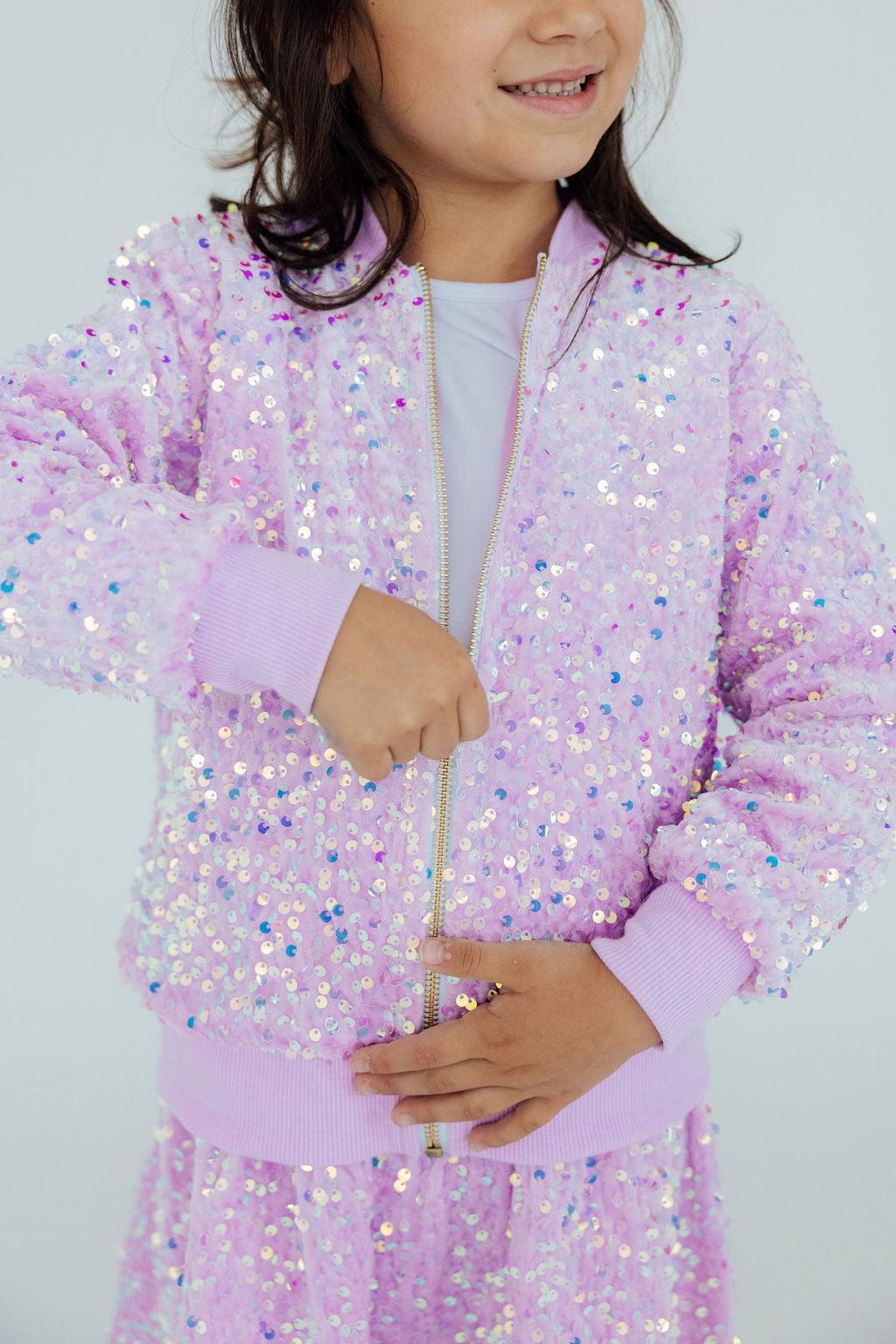 Mila & Rose ® Lilac Velvet Sequin Jacket — main product shot