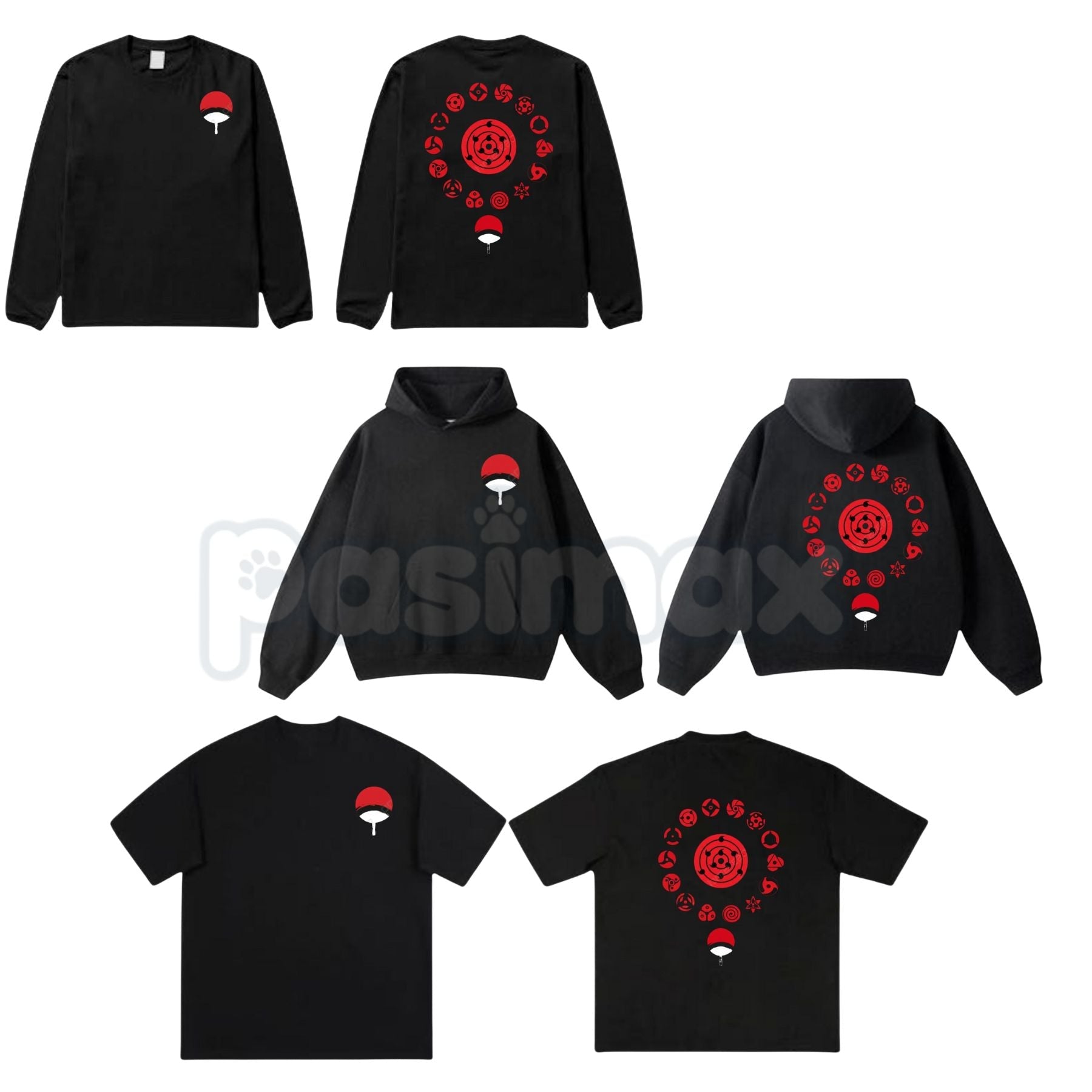 Pasimax Limited Uchiha Clan Sharingan Eyes – Naruto Shippuden Hoodie, T-Shirt & Sweatshirt Merch — main product shot