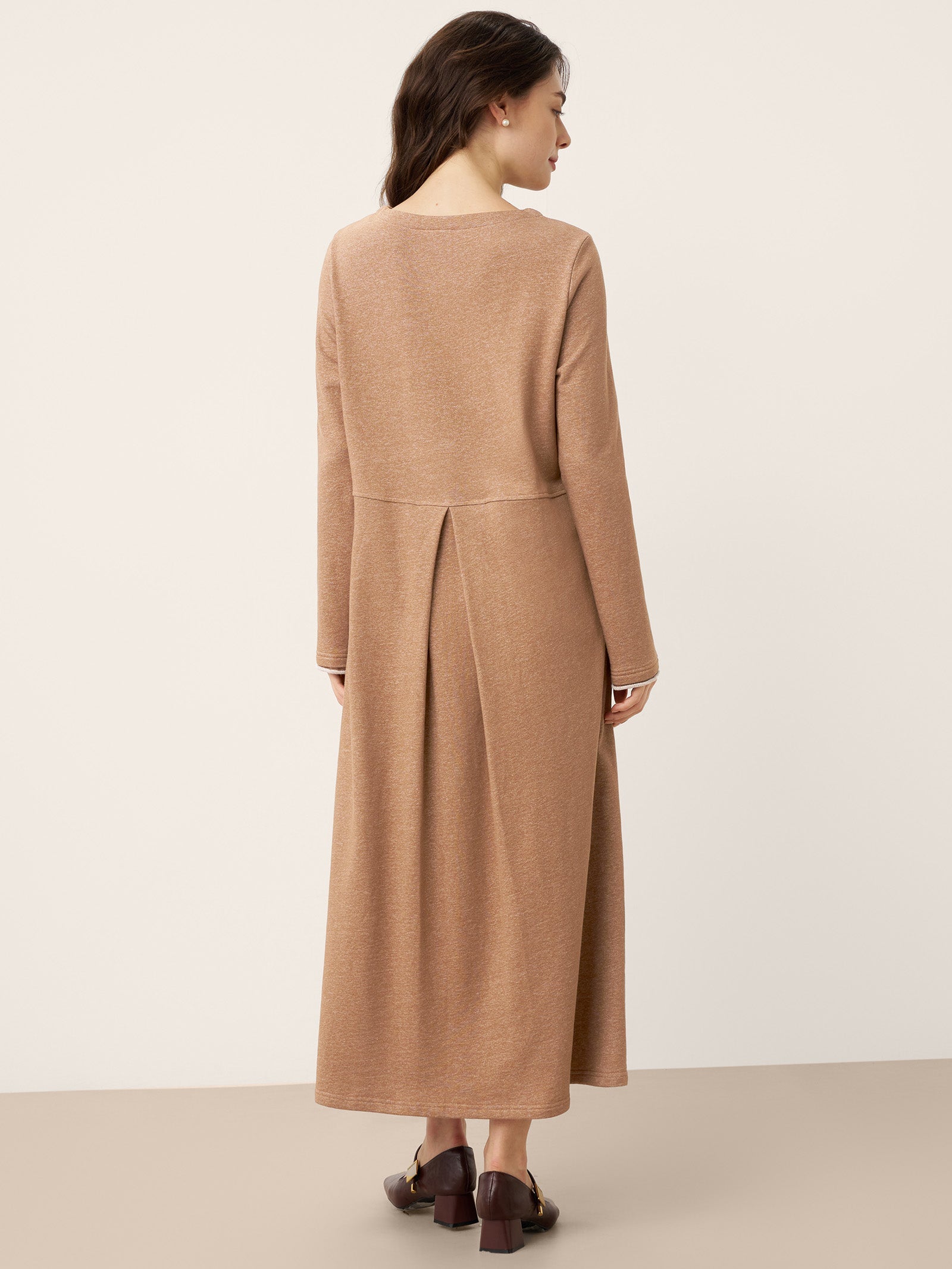 LINTICO Linen Cotton Colorblock Trim Pocket Maxi Dress CLEMENTINE — dresses-maxi dresses-linen blend category context