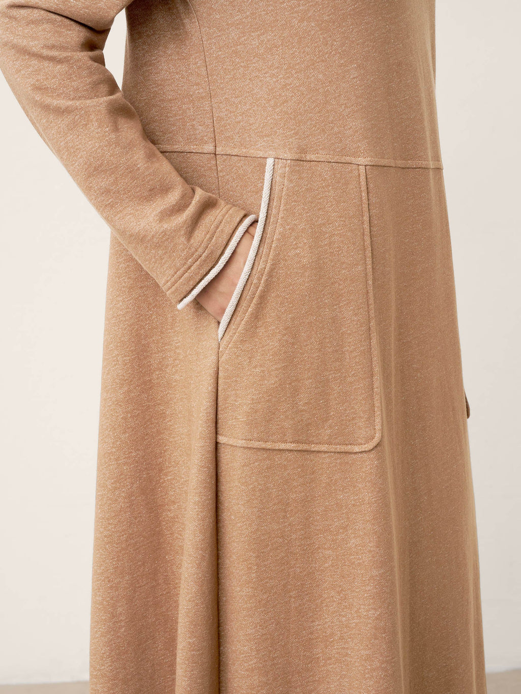 LINTICO Linen Cotton Colorblock Trim Pocket Maxi Dress CLEMENTINE — detail shot 6