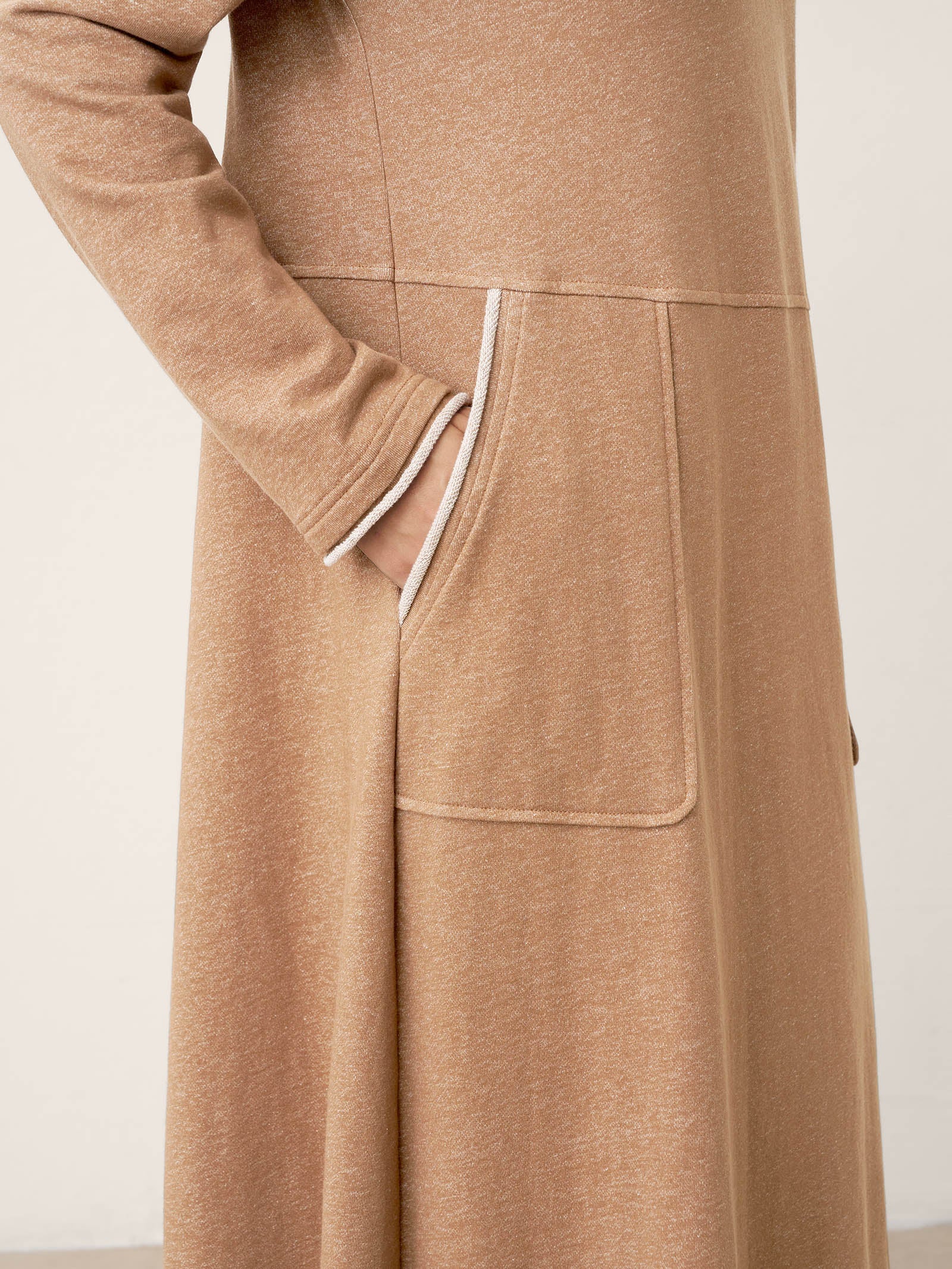 LINTICO Linen Cotton Colorblock Trim Pocket Maxi Dress CLEMENTINE — detail shot 6