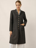 LINTICO Linen Mandarin Collar Button-Up Long Shirt Jacket JORDAN — main product shot