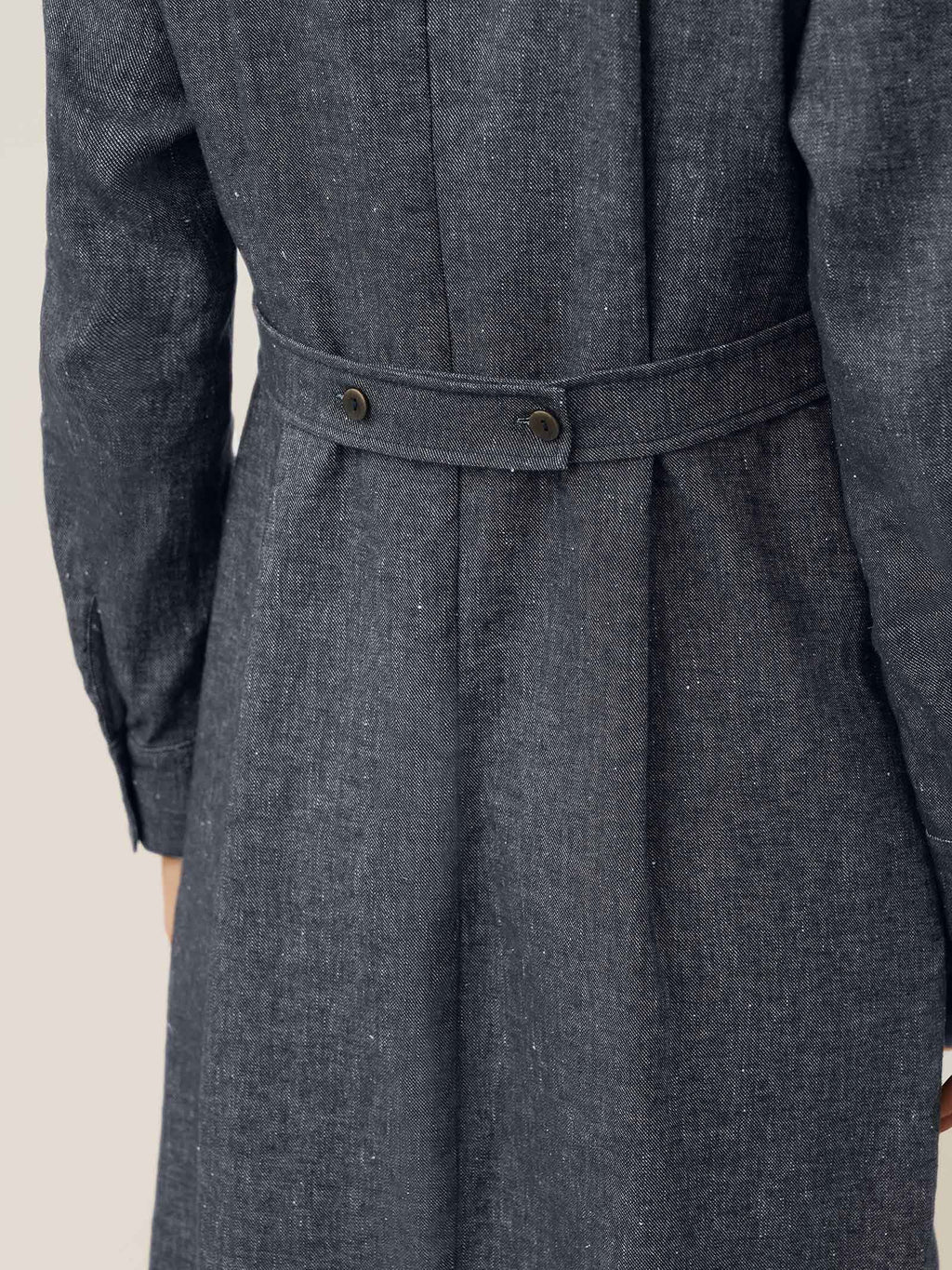 LINTICO LINTICO Linen Denim Texture Jacket Dress HANNAH — detail shot 7
