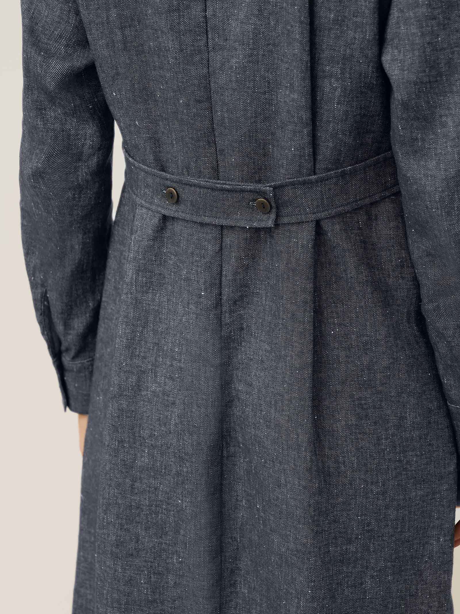 LINTICO LINTICO Linen Denim Texture Jacket Dress HANNAH — detail shot 7
