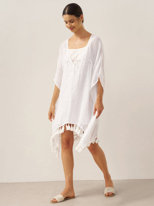 LINTICO LINTICO Linen V-Neck Cover-Up and Slip Dress Set CASS — main product shot