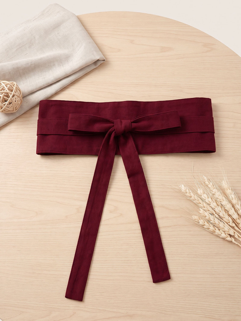 Linen Wide Tie-Front Waist Belt ZAFIRA