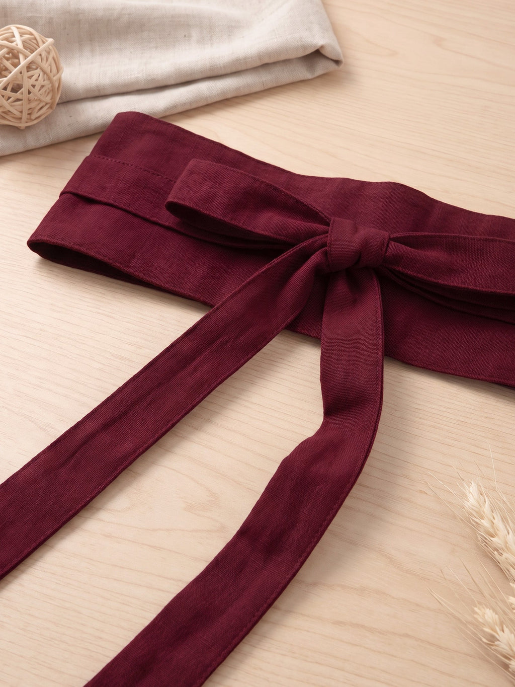 Linen Wide Tie-Front Waist Belt ZAFIRA