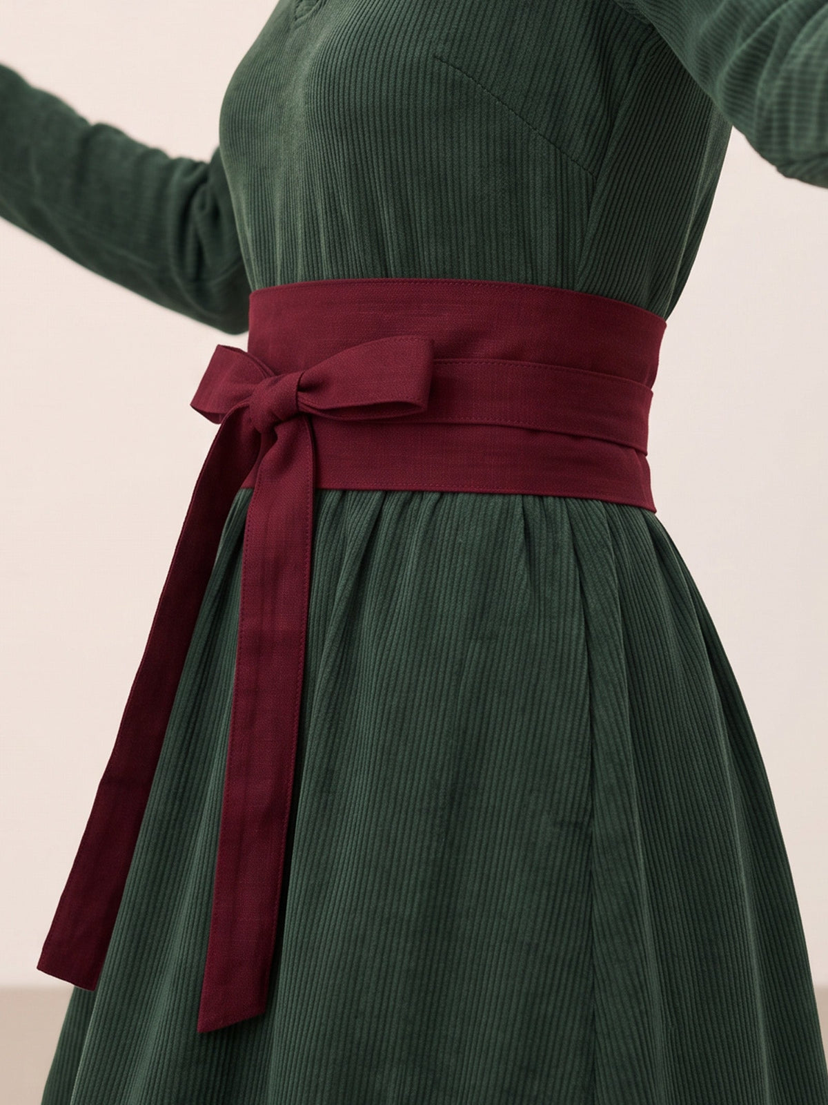 Linen Wide Tie-Front Waist Belt ZAFIRA