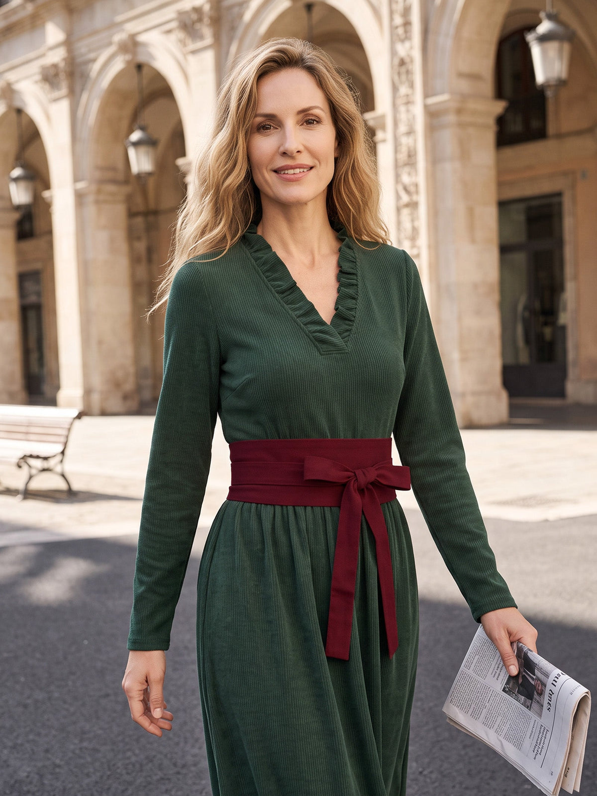 Linen Wide Tie-Front Waist Belt ZAFIRA