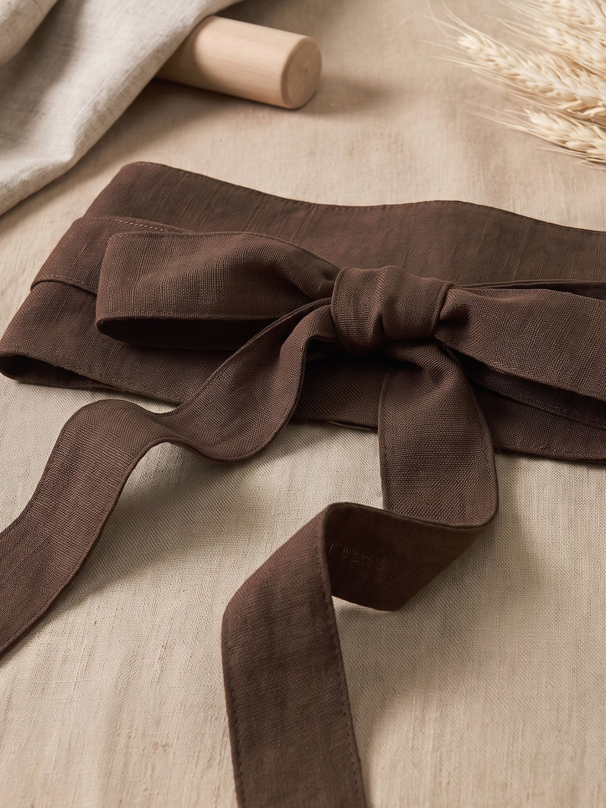 Linen Wide Tie-Front Waist Belt ZAFIRA