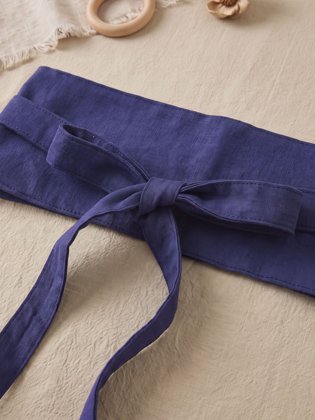 Linen Wide Tie-Front Waist Belt ZAFIRA
