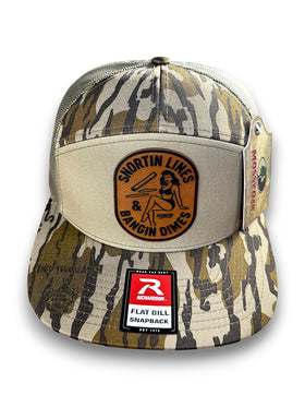 Lines and Dimes | Rawhide Leather Patch Hat Mossy Oak Camo