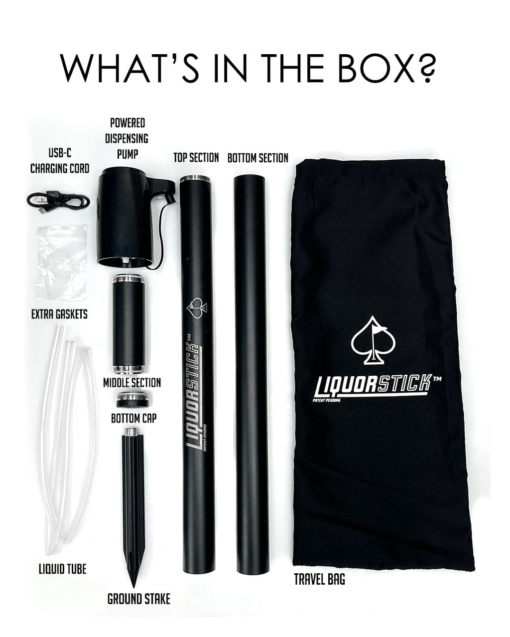 Pins and Aces LiquorStick® 3.0 - Black — fabric or material detail