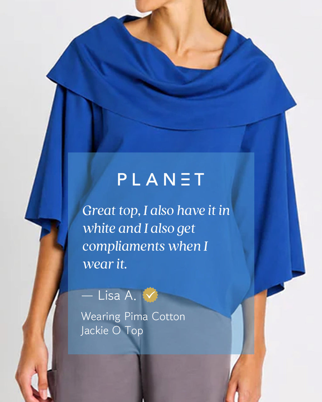 Pima Cotton Jackie O Top - Cornflower