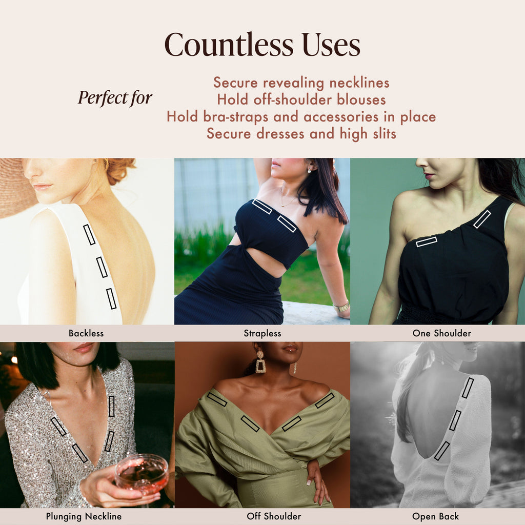Bare Babe Invisible Lingerie Tape — in-use context