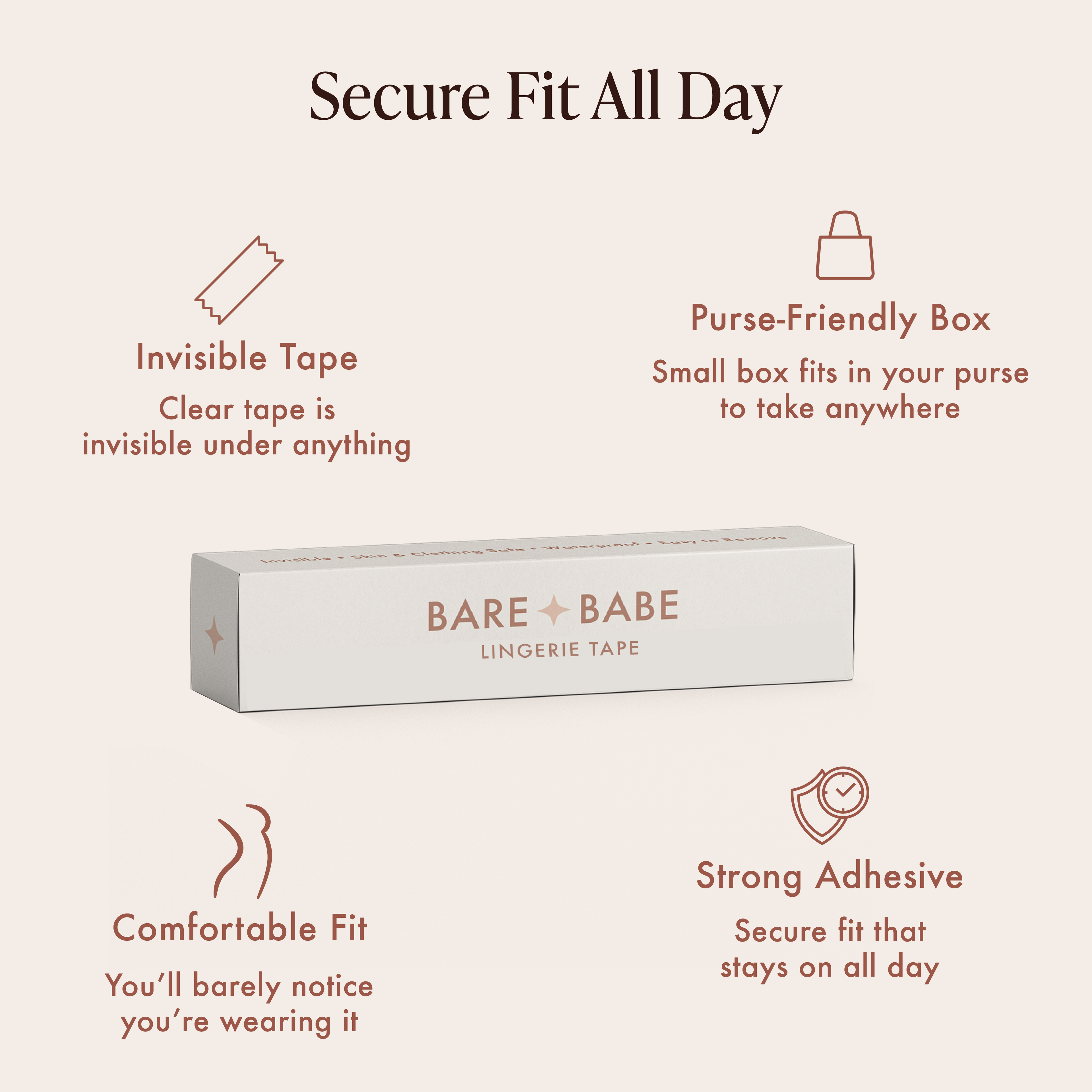 Bare Babe Invisible Lingerie Tape — lifestyle context