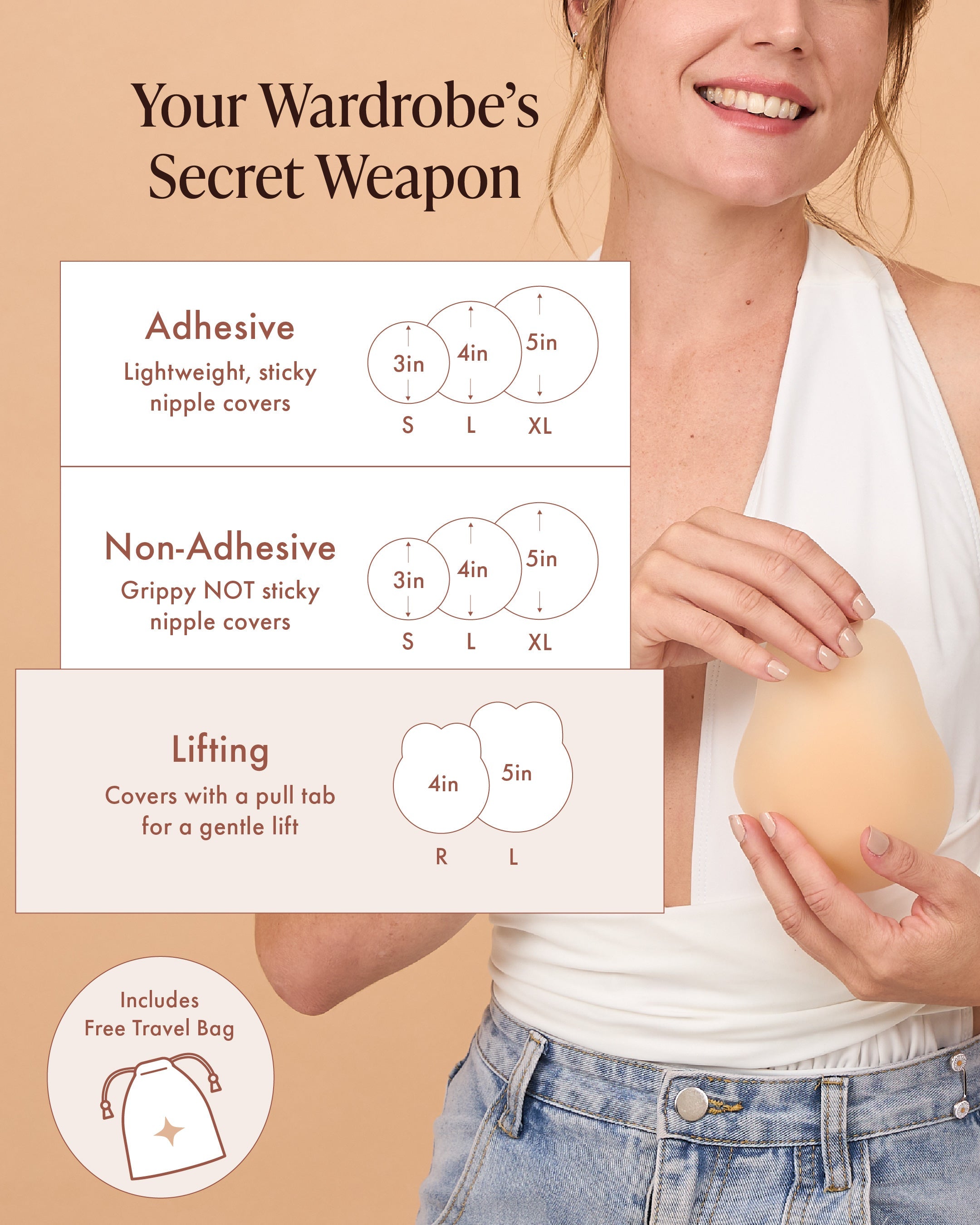 Bare Babe Lifting Nipple Covers — Bare Babe branding close-up