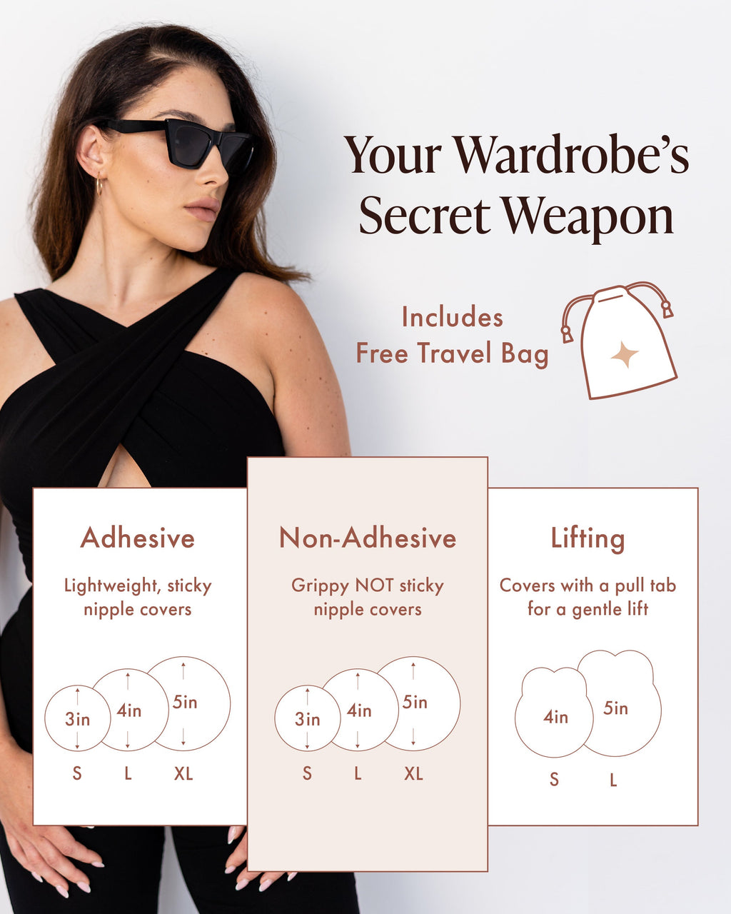 Bare Babe Non-Adhesive Nipple Covers — branding close-up