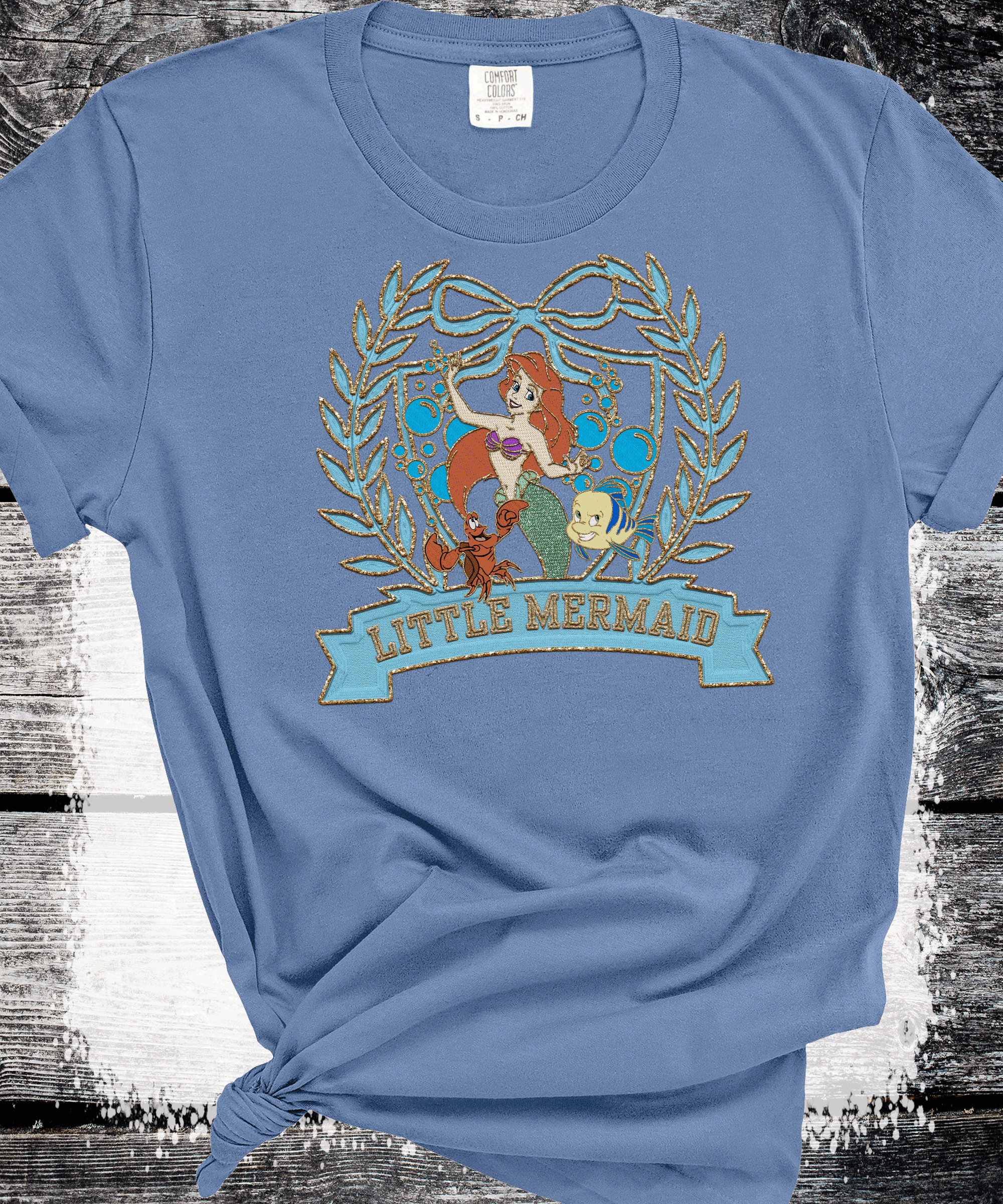 A Blessed Texas Mess Boutique Old School Vintage Little Mermaid, Retro 80s 90s Disney shirts, Flounder and… — construction detail