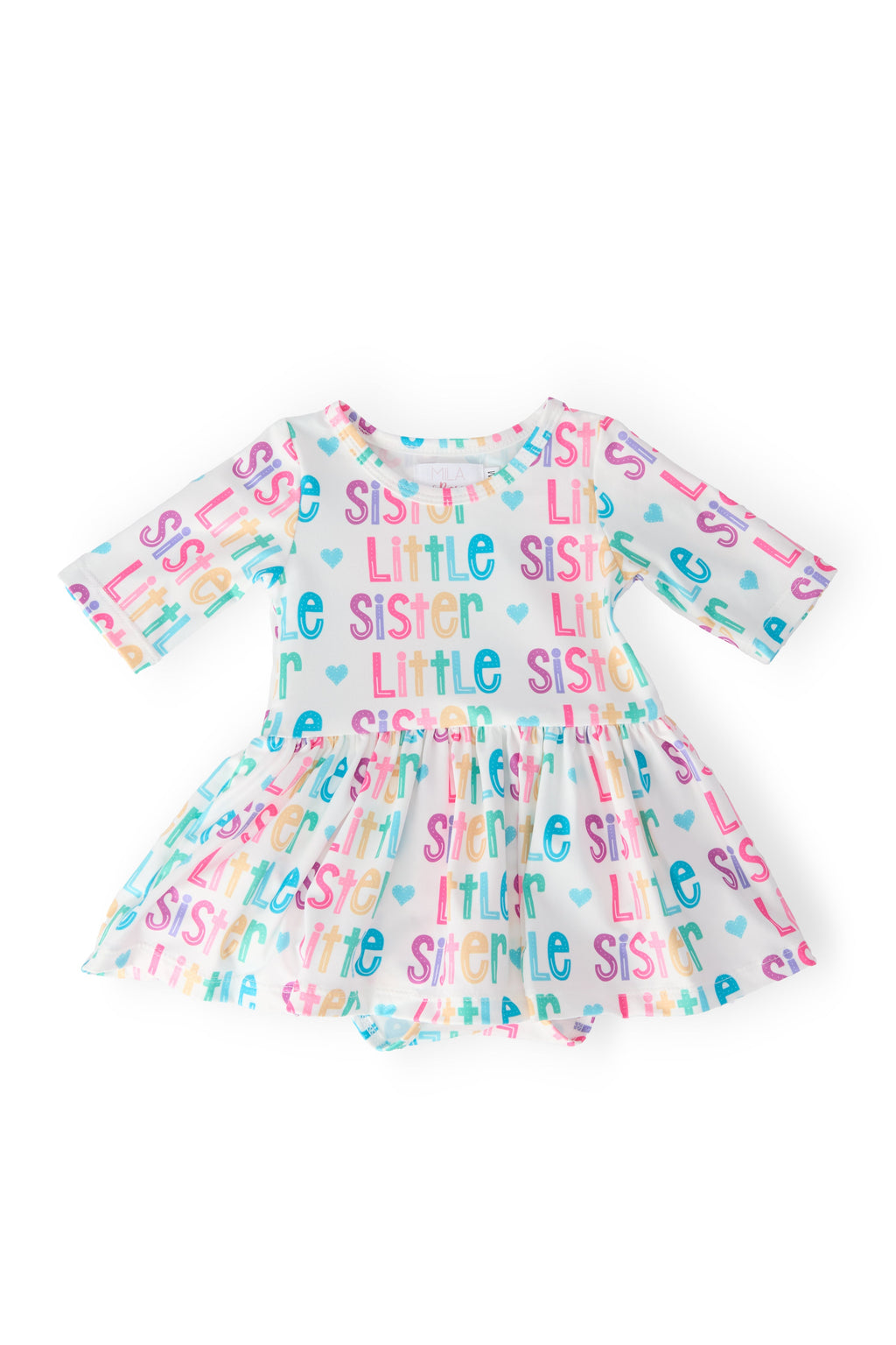 Mila & Rose ® Little Sister 3/4 Sleeve Twirl Bodysuit — main product shot