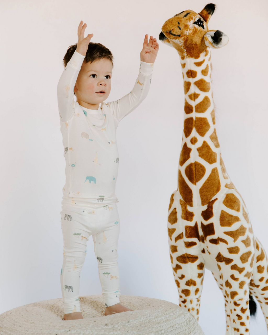 Dear Hayden Toddler Modal Pajama Set in Zoo — detail close-up