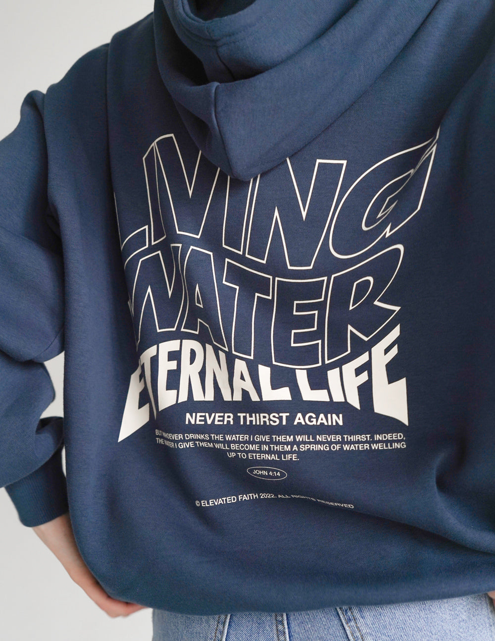 Elevated Faith Living Water Unisex Hoodie — back view