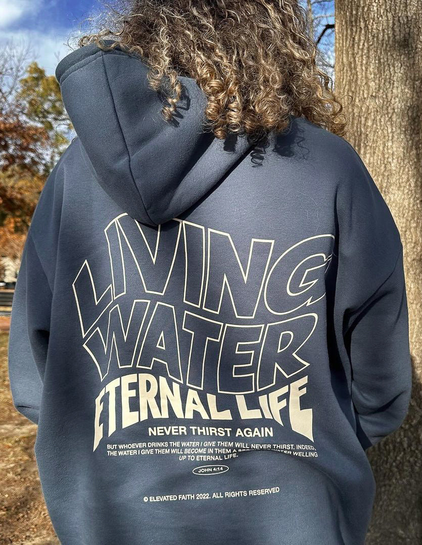 Elevated Faith Living Water Unisex Hoodie — size reference