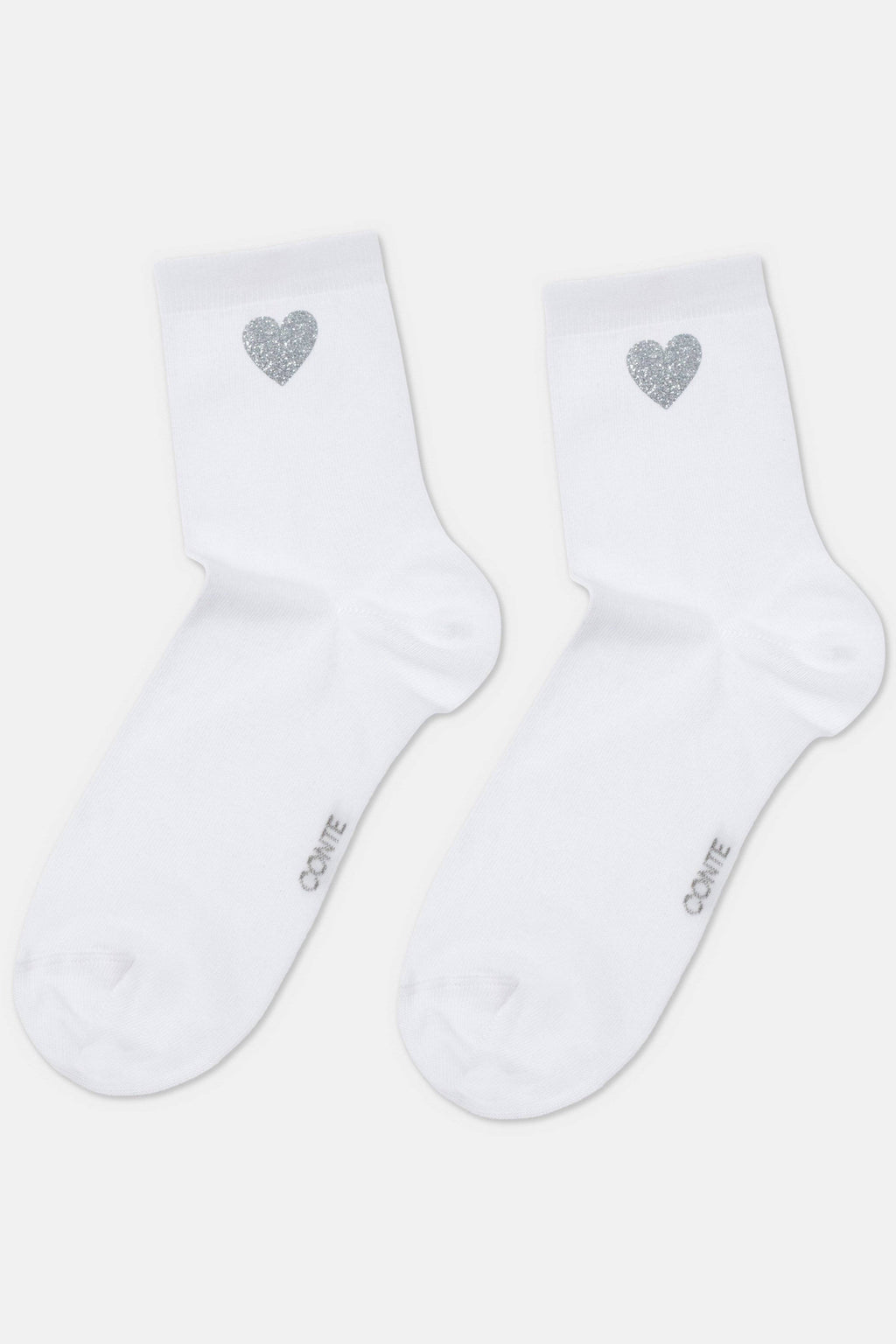 TheRanok.com Cotton Socks Conte Classic 427 - Shimmering Heart Pattern — back view
