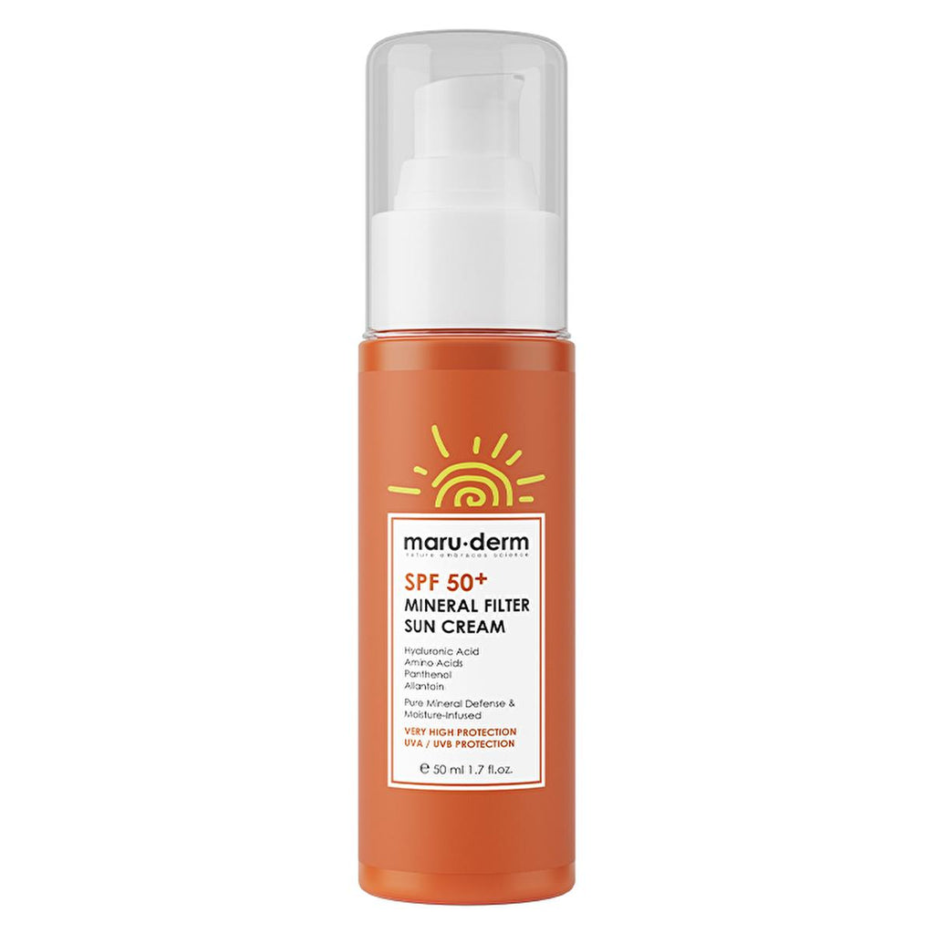 Maruderm Mineral Sunscreen Cream SPF 50+ - Natural Sun Protection for Sensitive Skin, Vegan & Non-Irritating