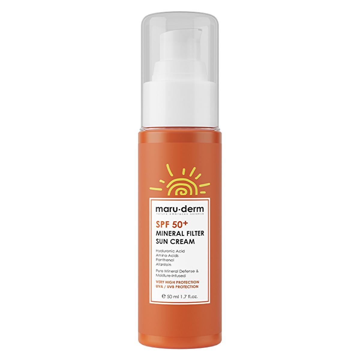 Maruderm Mineral Sunscreen Cream SPF 50+ - Natural Sun Protection for Sensitive Skin, Vegan & Non-Irritating