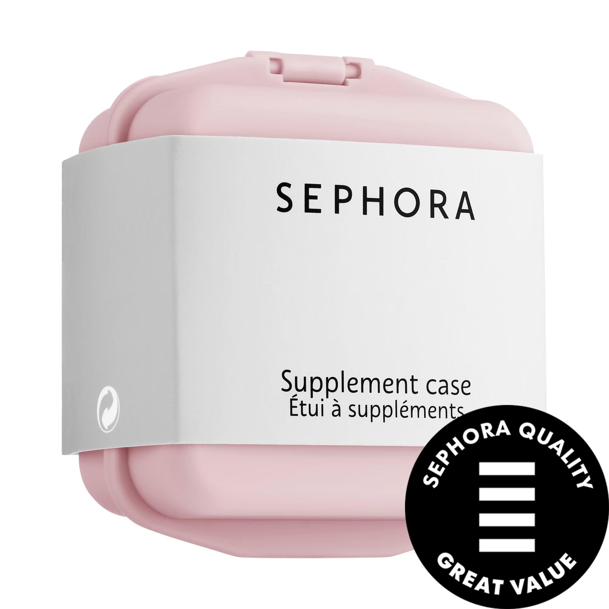 Sephora Mini Supplement Case - Travel-Friendly Eco-Friendly Supplement Storage with 3 Compartments