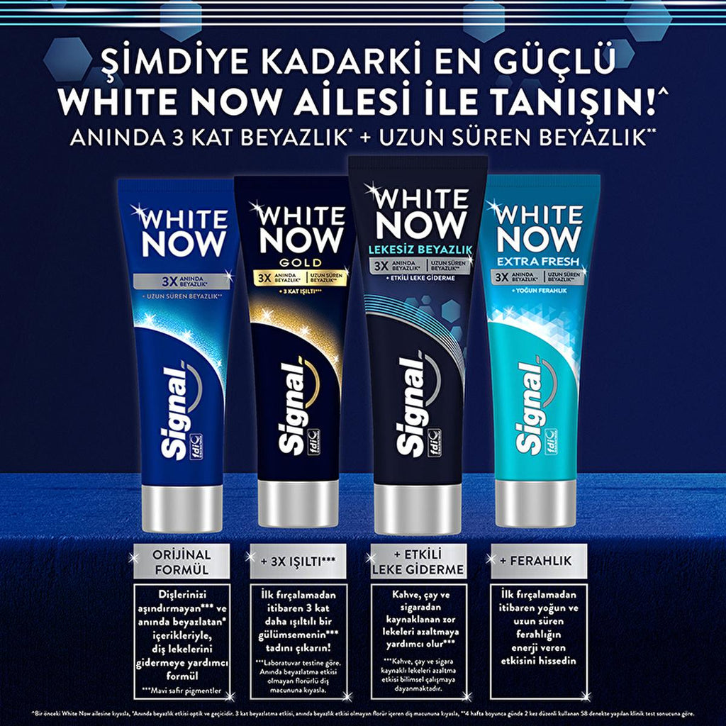 Signal White Now Whitening Toothpaste - Instant 3x Whitening, Stain Removal - 2.54 fl oz