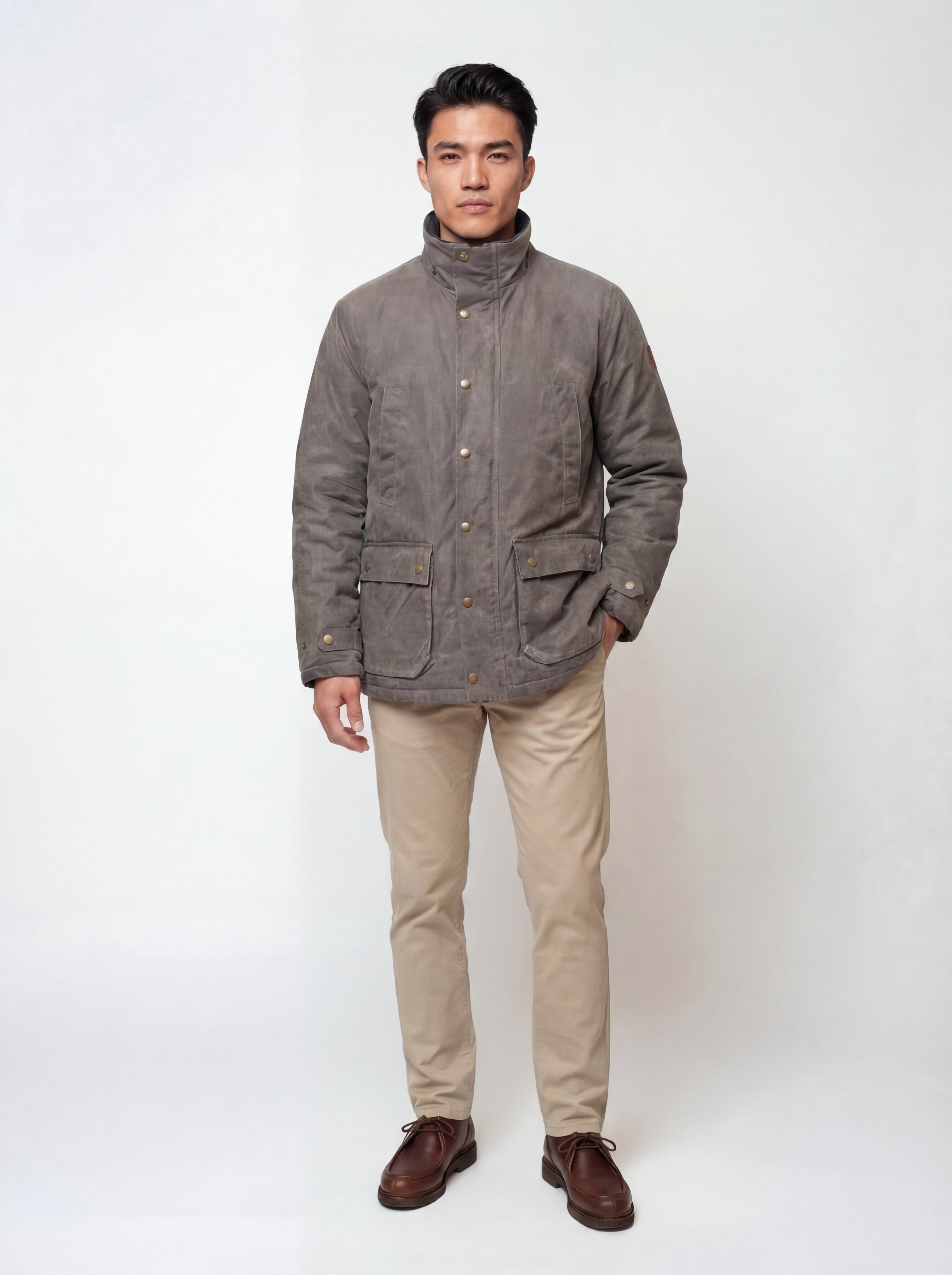 Adirondack Field Copperas Wax Jacket (Slate) — main product shot