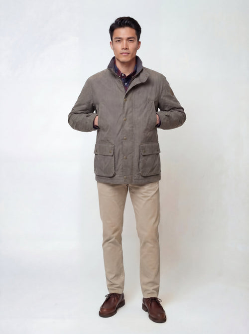 Adirondack Field Copperas Wax Jacket (Slate) — detail and construction