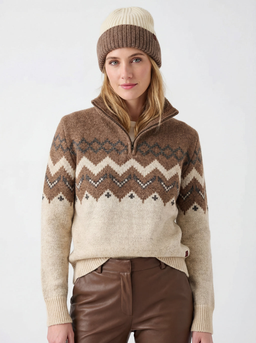 Adirondack Field Skyward Alpaca/Wool Sweater (Brown) — main product shot