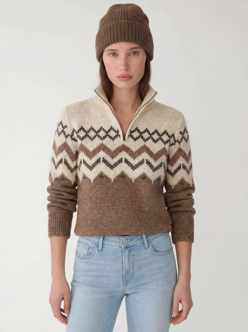 Adirondack Field Skyward Alpaca/Wool Sweater (Ivory) — Ivory detail