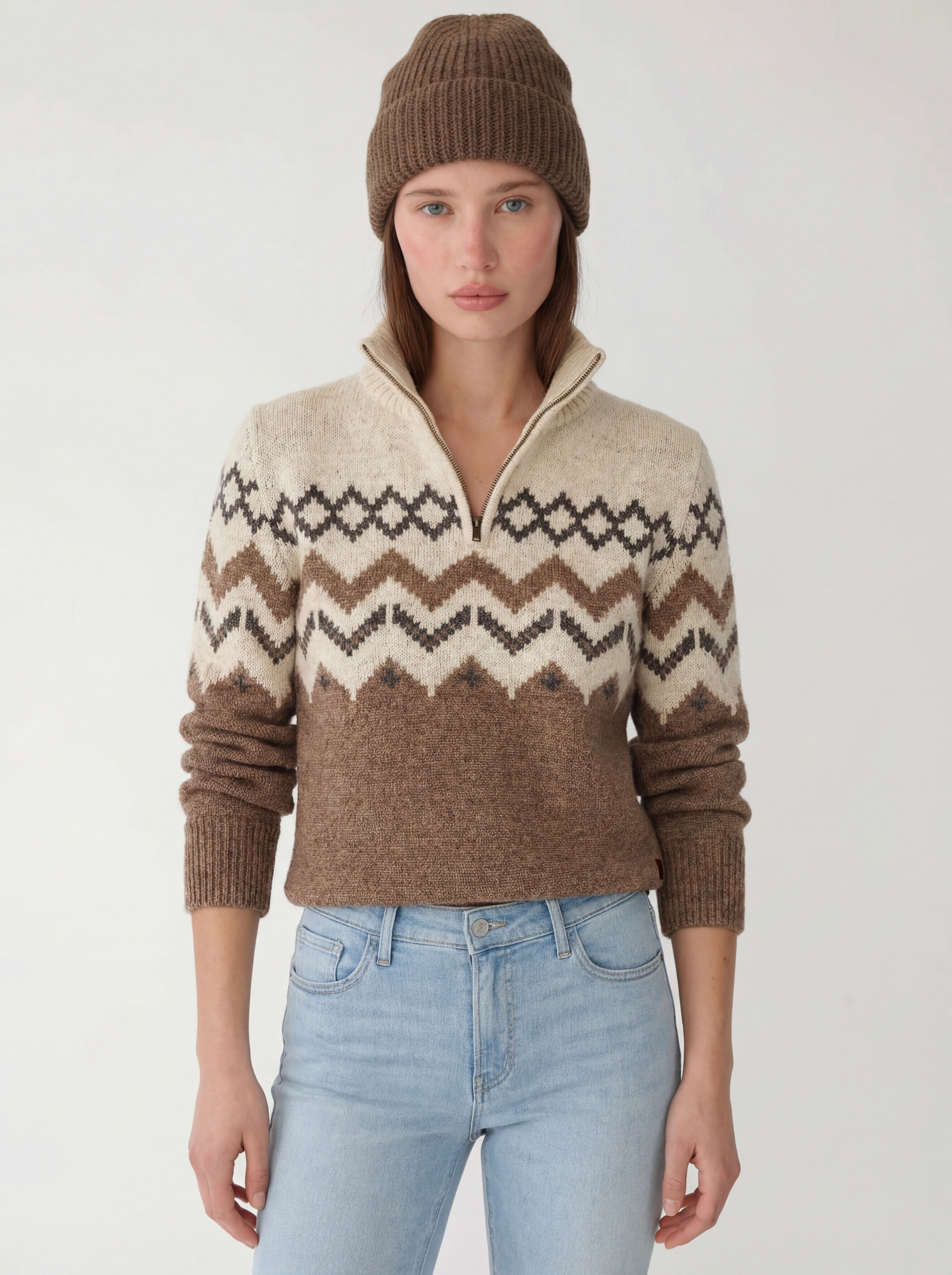 Adirondack Field Skyward Alpaca/Wool Sweater (Ivory) — Ivory detail