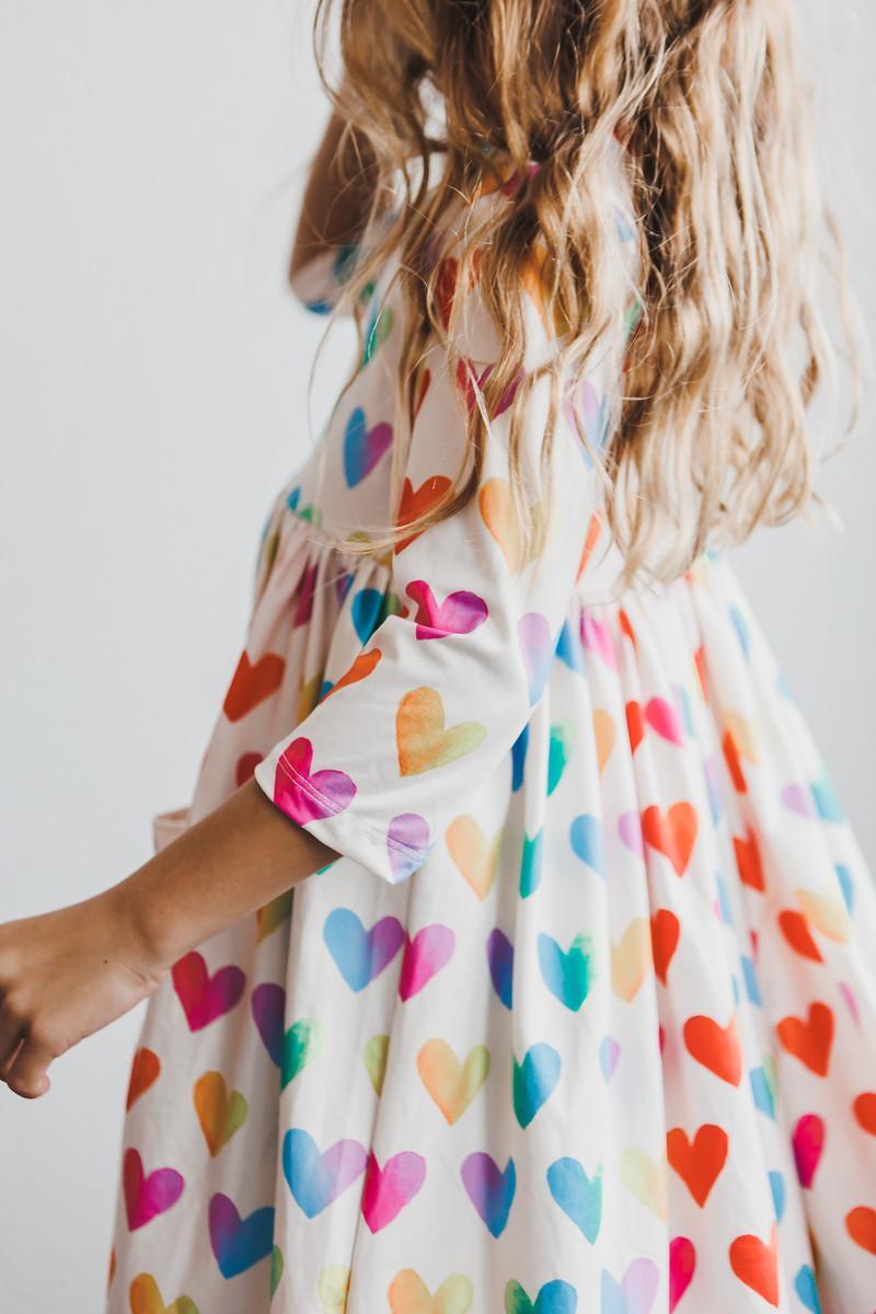 Mila & Rose ® Lotta Love 3/4 Sleeve Pocket Twirl Dress — lifestyle context